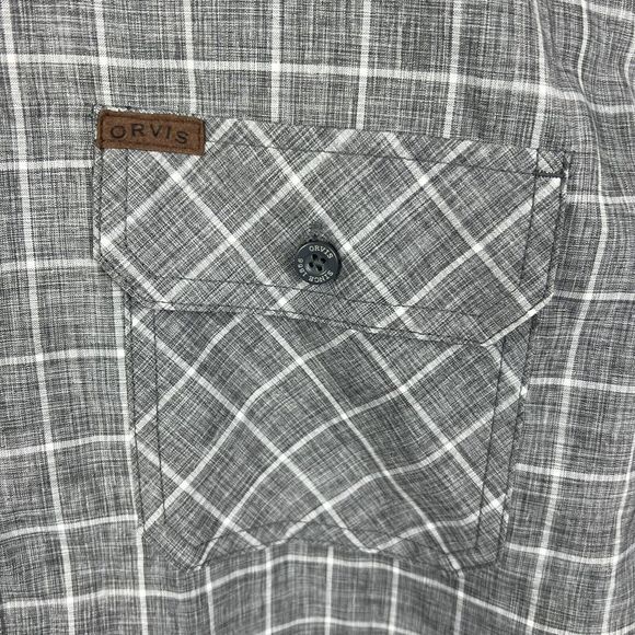 Orvis Mens Gray Check Short Sleeve Button Up Performance Shirt XXL - Picture 4 of 6